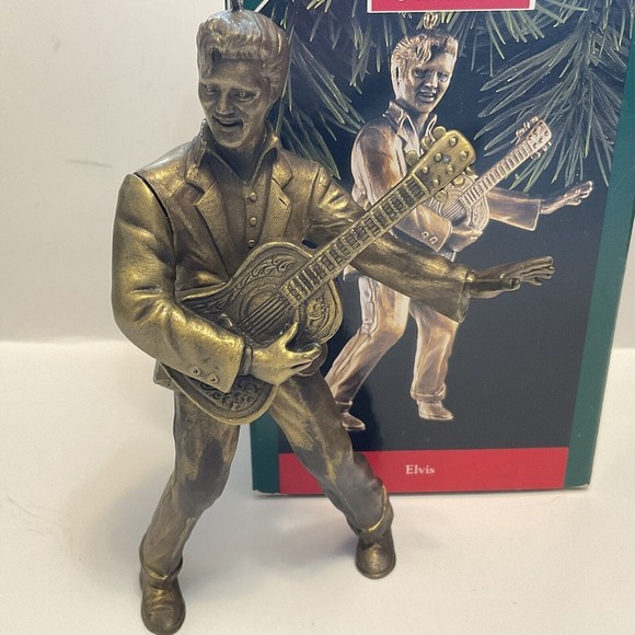 1992 Hallmark Keepsake Elvis Presley Ornament Gold Crown Exclusive - Picture 3 of 3